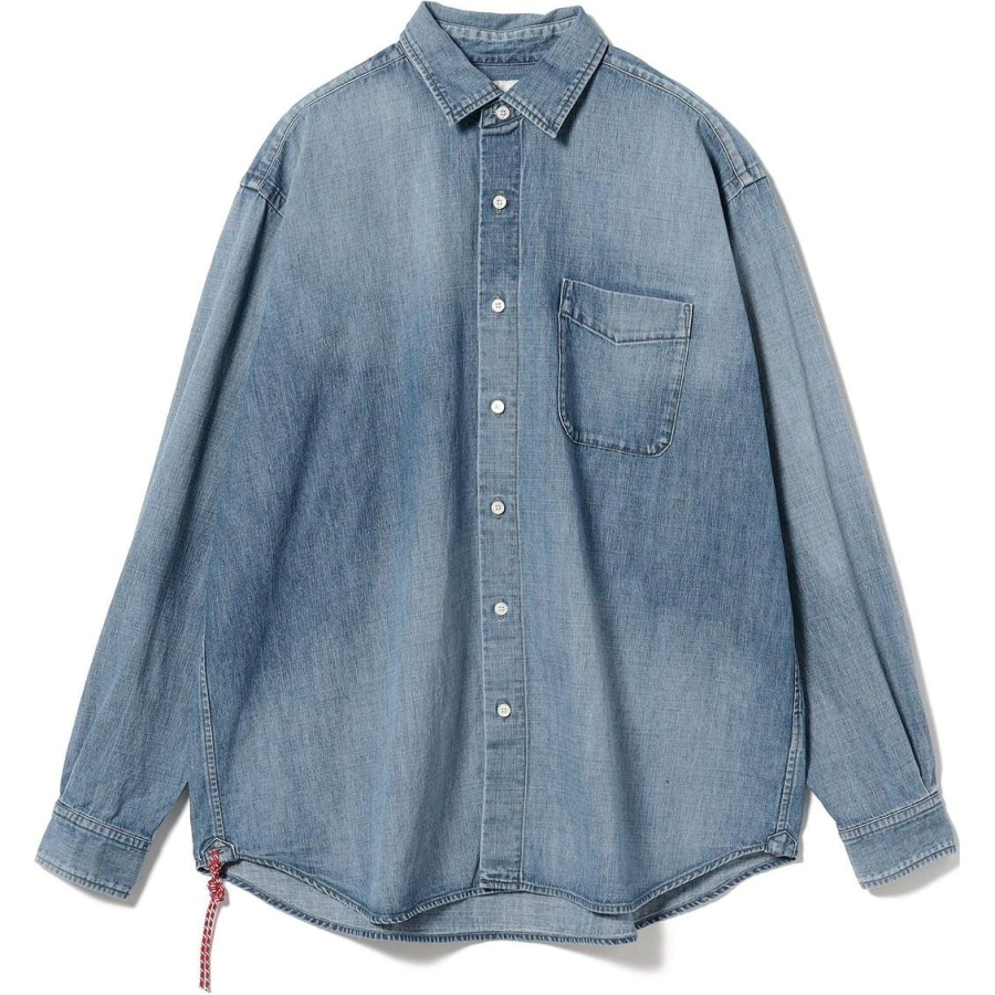 Beams Beams Shirts Men's Lapel Moderate Denim