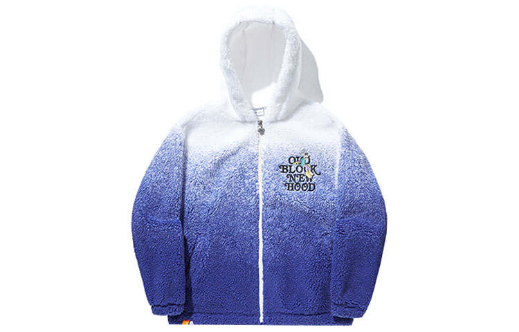 Li-Ning Li Ning Li Ning X Steven Harrington Sweatshirts Unisex Blue White Gradient Hooded Thickened Regular