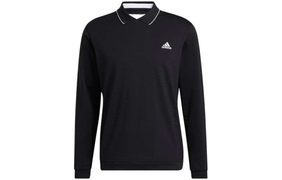 Adidas Adidas Polo Shirts Men's Black Polo Collar Moderate Straight Fit