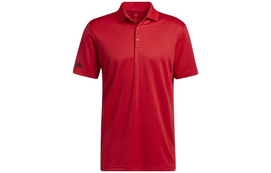 Adidas Adidas Polo Shirts Men's Red Polo Collar Moderate Straight Fit
