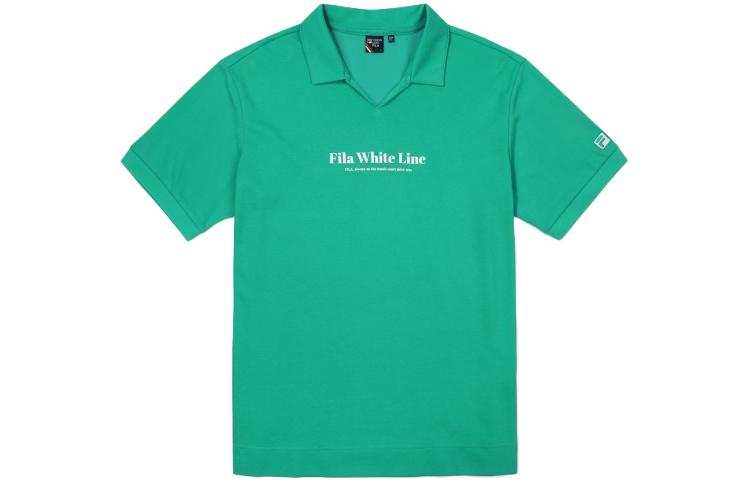 FILA Polo Shirts Men's Green Polo Collar Moderate Straight Fit