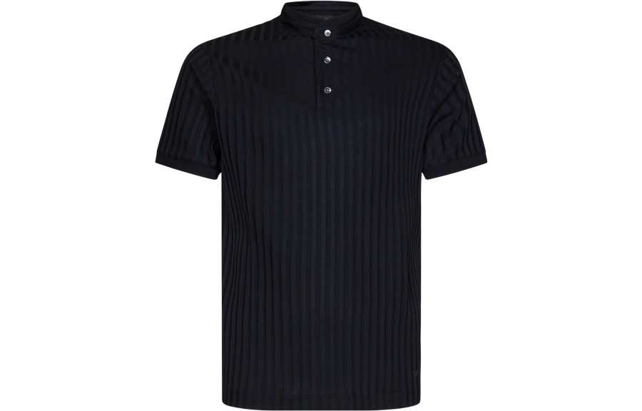 EMPORIO ARMANI Polo Shirts Men's Marine Blue Polo Collar Moderate Straight Fit