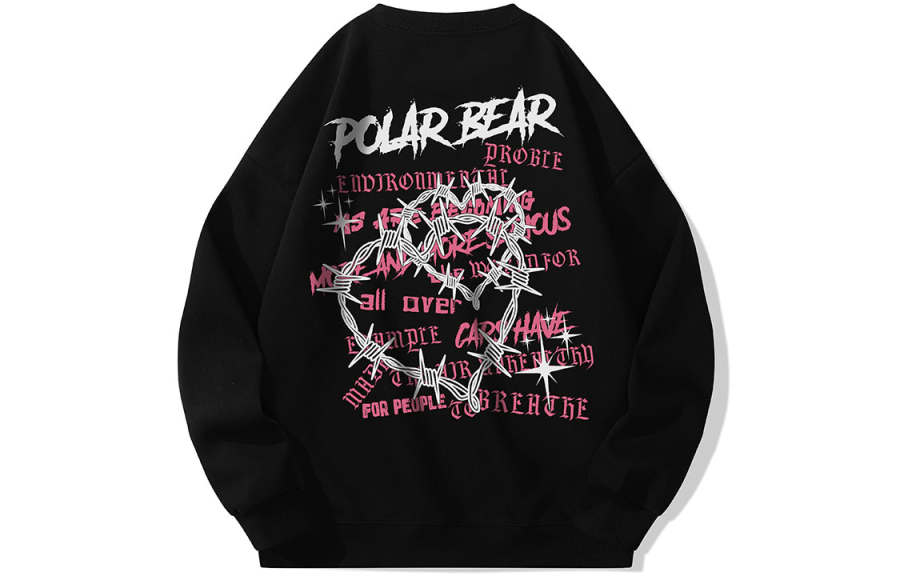 POLAR BEAR Sweatshirts Unisex Crew Neck Thickened Heavyweight