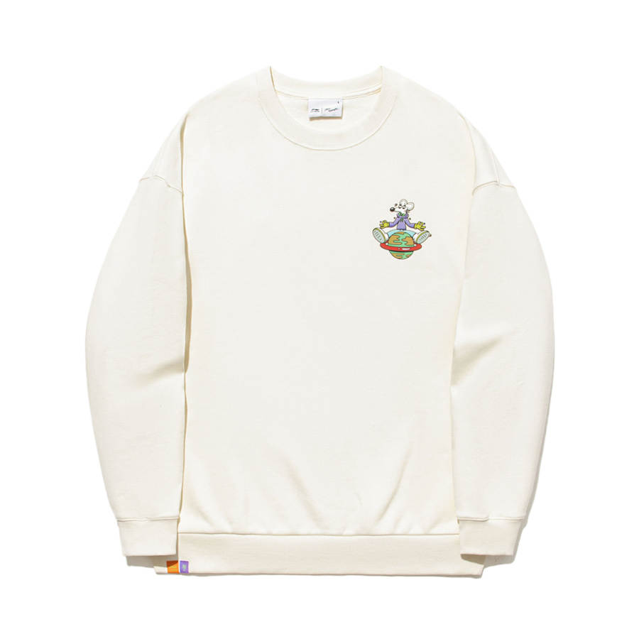 Li-Ning Li Ning Li Ning X Steven Harrington Sweatshirts Men's Ecru Crew Neck Moderate Other