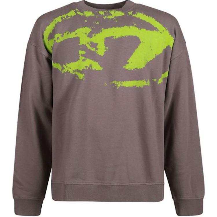 DIESEL DIESEL S-Boxt-N5 Distressed Flocked Logo Sweatshirt