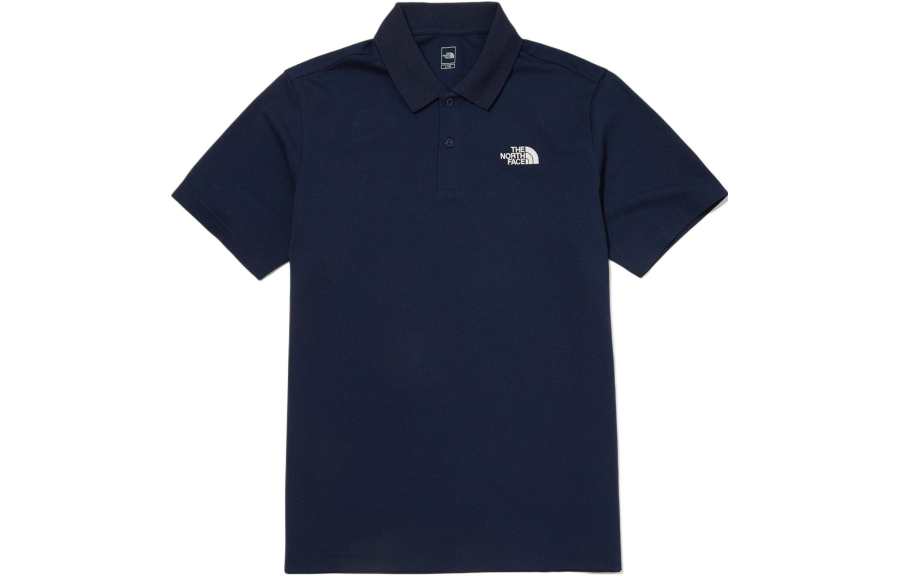 THE NORTH FACE Polo Shirts Men's Blue Polo Collar Moderate Straight Fit