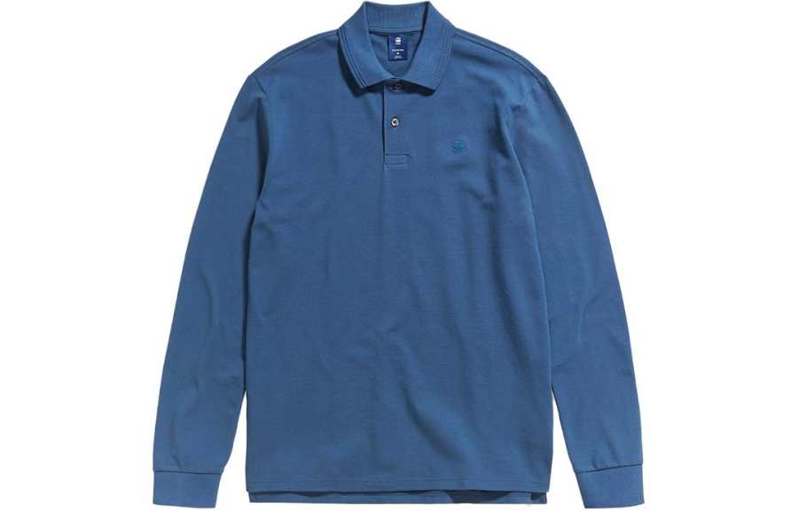 G-STAR RAW G STAR RAW Polo Shirts Men's Blue Polo Collar Moderate Straight Fit
