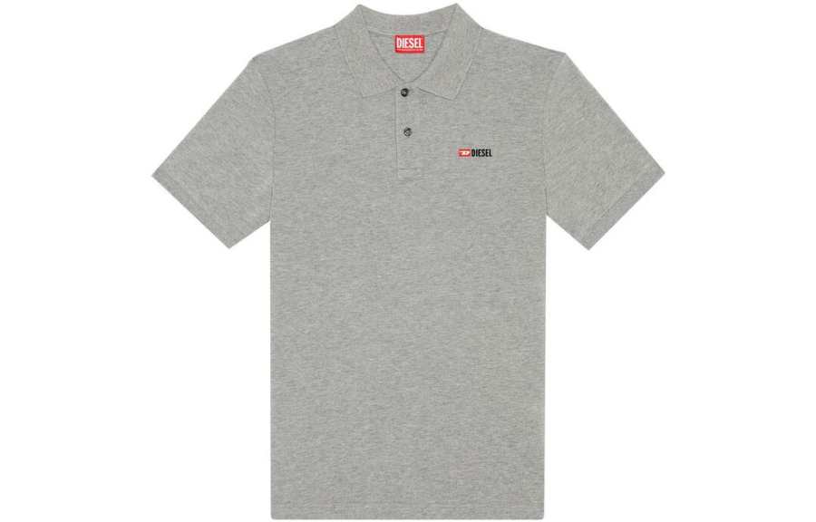 DIESEL Polo Shirts Men's Gray Polo Collar Thin Other
