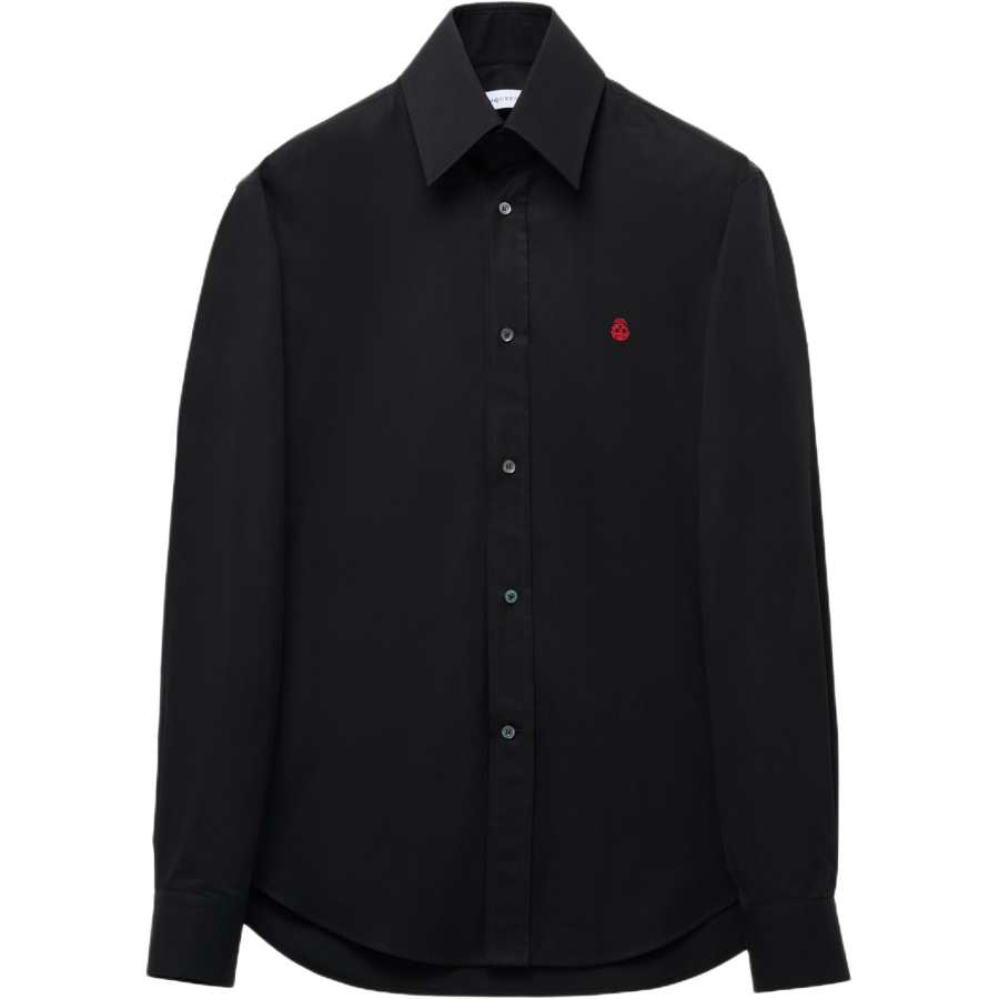 Alexander McQueen Long Sleeved Skull Embroidered Shirt