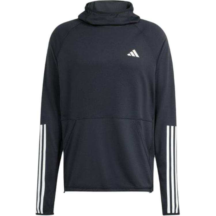 Adidas Adidas OWN THE RUN 3 STRIPES HOODIE Sweatshirt Men's Black