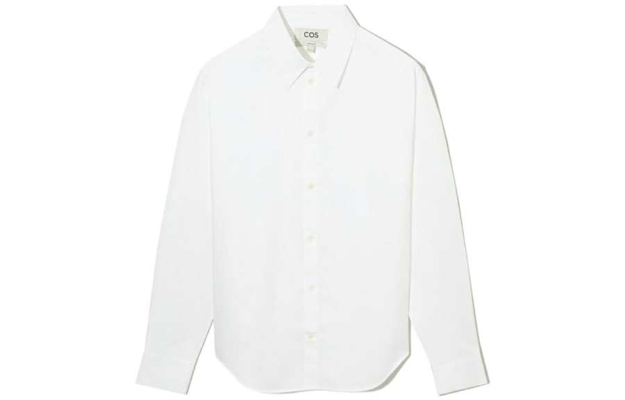 COS COS Shirts Men's White Pointed Collar Moderate Shirt