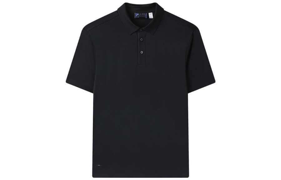 FILA Polo Shirts Men's Jet Black Polo Collar Moderate Straight Fit