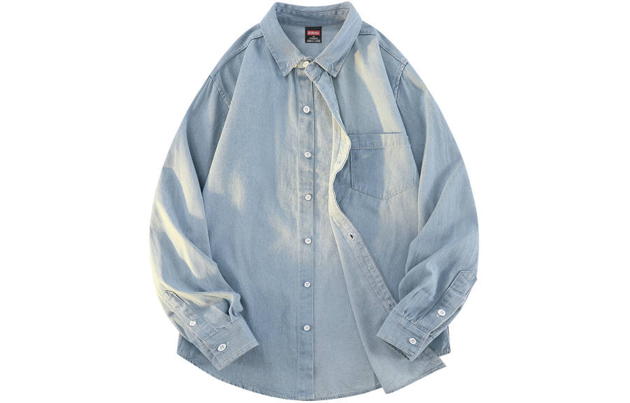 BALENO BALENO Shirts Unisex Lapel Moderate Denim