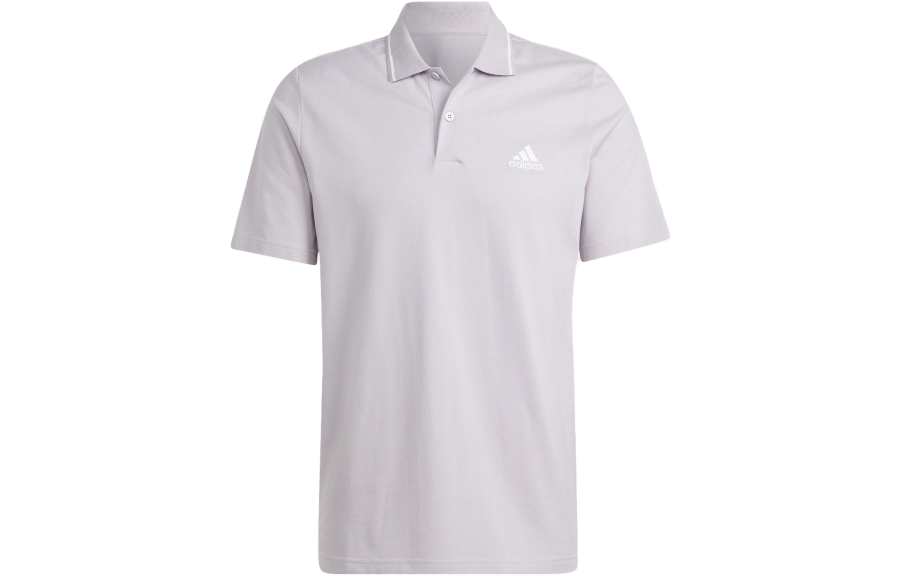 Adidas Adidas Essential Polo Shirts Men's Silver Polo Collar Moderate Straight Fit