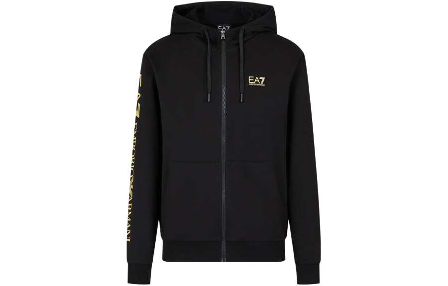 EMPORIO ARMANI Logo-print Zip-up Hoodie