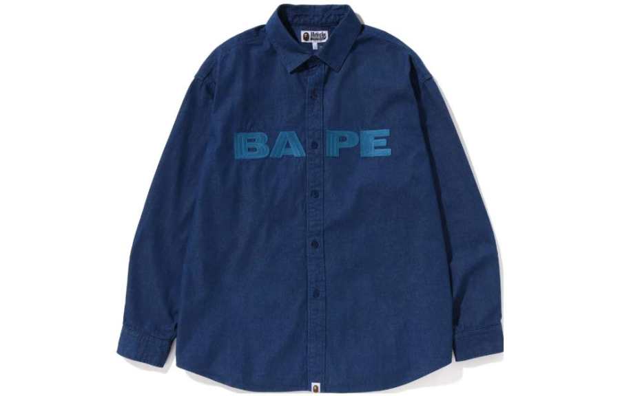 A BATHING APE Bape Denim Loose Fit Shirt