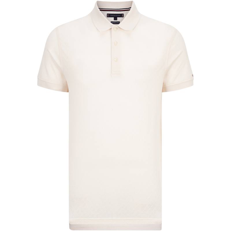 Tommy Hilfiger Polo Shirts Men's Ecru AC0 Polo Collar Moderate Straight Fit
