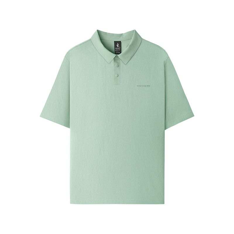 Skechers SKECHLUXE SS25 Polo Shirt Men's Iceberg Green