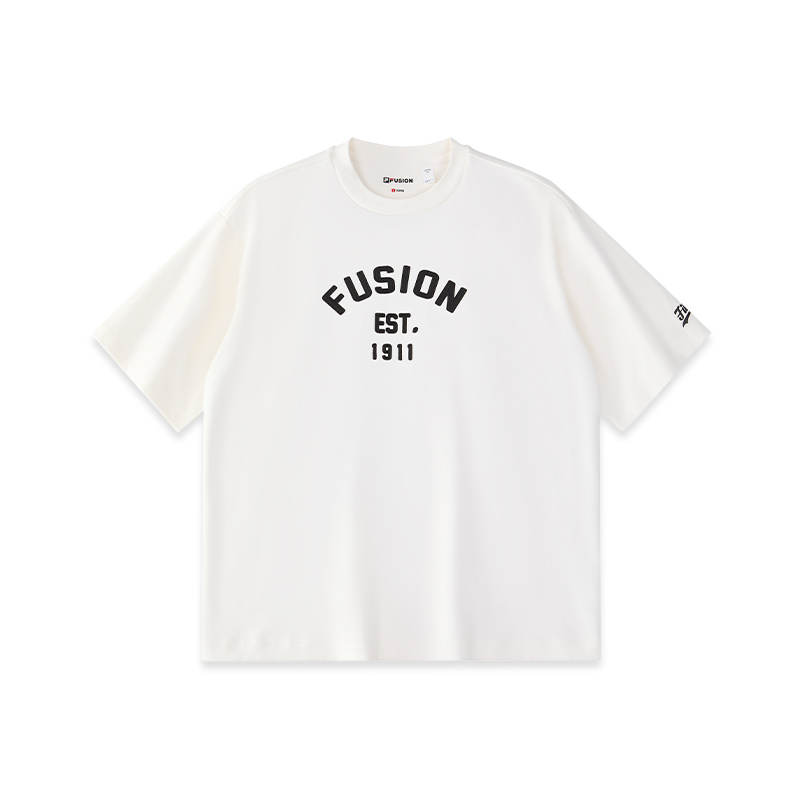 FILA FUSION T Shirts Men's Cloud White Crew Neck