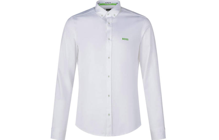 HUGO BOSS Shirts Men's White Lapel Moderate Shirt