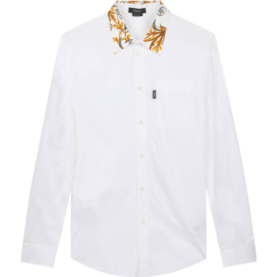 VERSACE VERSACE Shirts Men's White Lapel Moderate Other