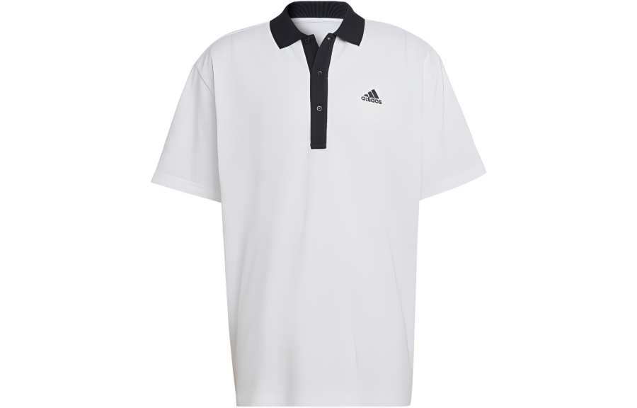 Adidas Adidas Polo Shirts Men's White Polo Collar Moderate Straight Fit