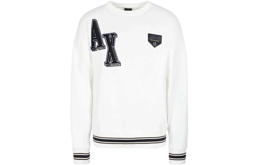 ARMANI EXCHANGE ARMANI EXCHANGE Sweatshirts Men's White Crew Neck Moderate Regular