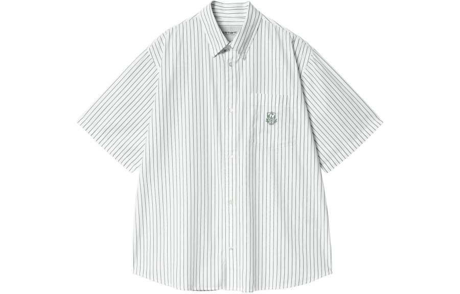 Carhartt WIP Shirts Men's Green Pointed Collar Moderate Other