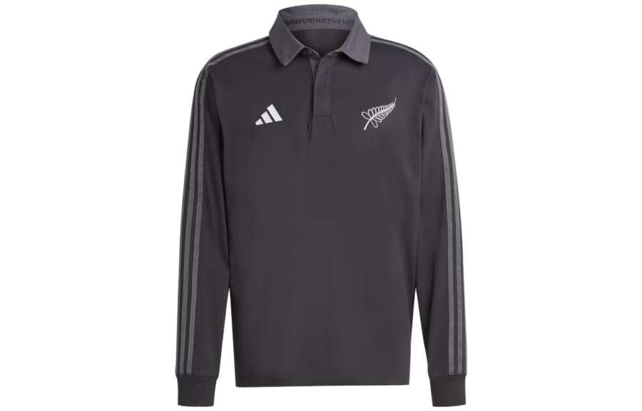 Adidas Adidas Polo Shirts Men's Black Polo Collar Moderate Straight Fit