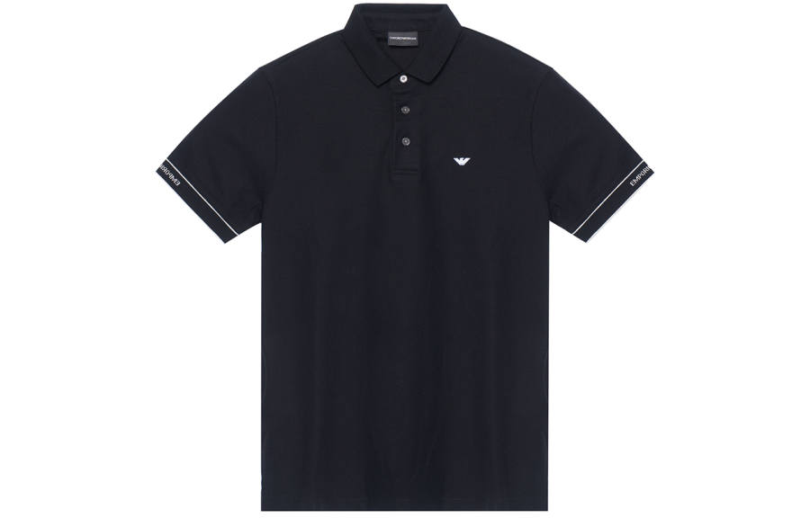 EMPORIO ARMANI Polo Shirt Men's Black With White Logo