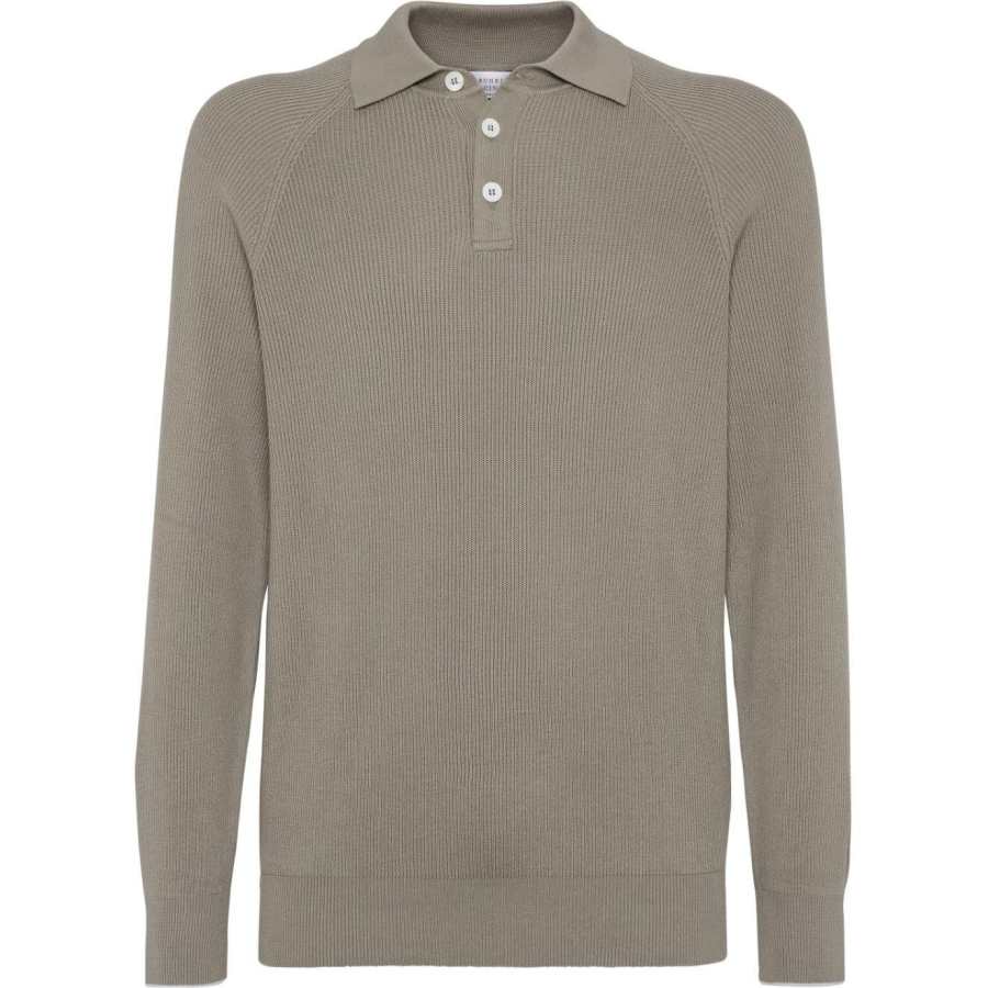 Brunello Cucinelli Ribbed knit Polo Shirt