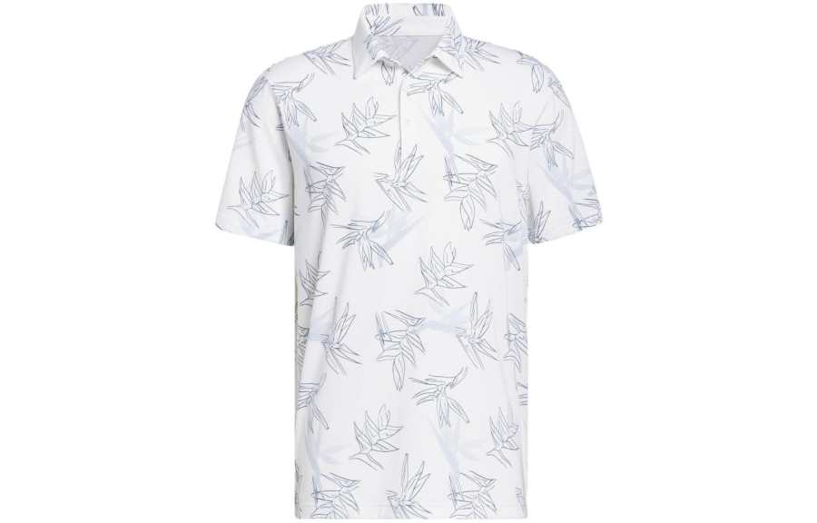 Adidas Adidas Polo Shirts Men's White Polo Collar Moderate Straight Fit