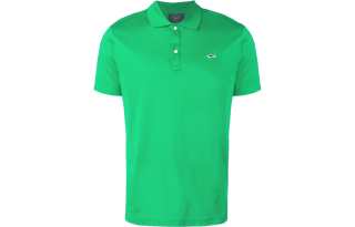 Paul & Shark Polo Shirts Men's Green Polo Collar Moderate Straight Fit