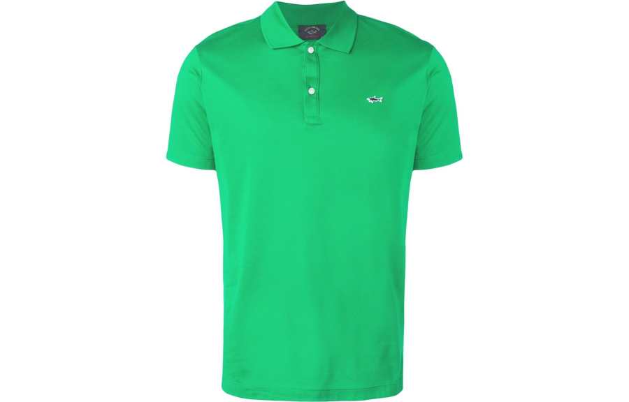 Paul & Shark Polo Shirts Men's Green Polo Collar Moderate Straight Fit
