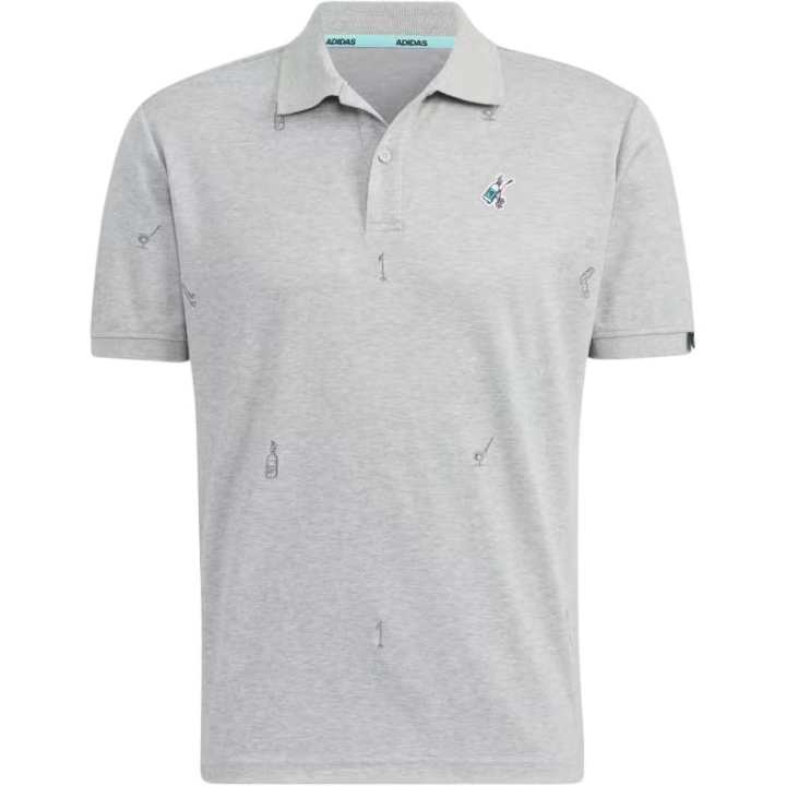 Adidas Adidas Polo Shirts Men's Gray Polo Collar Moderate Straight Fit