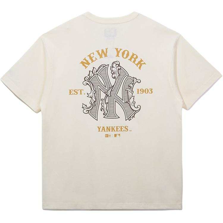 New Era T Shirt Couple, Trendy And Versatile Unisex Ivory White