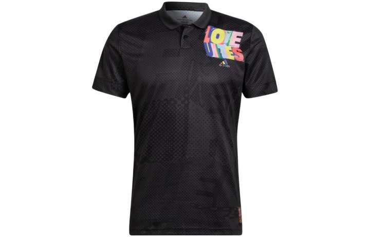 Adidas Adidas Polo Shirts Men's Black Polo Collar Moderate Straight Fit