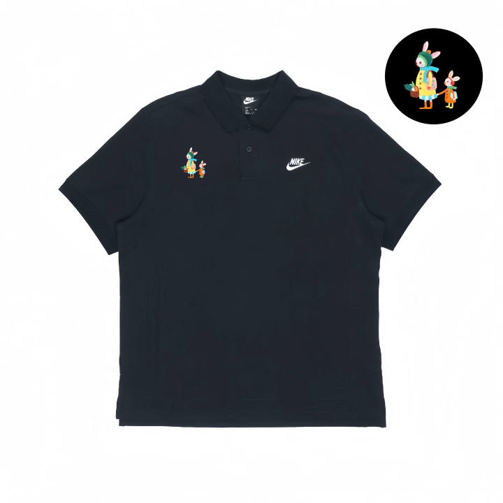 Nike Nike Polo Shirts Unisex Black Polo Collar Moderate Straight Fit