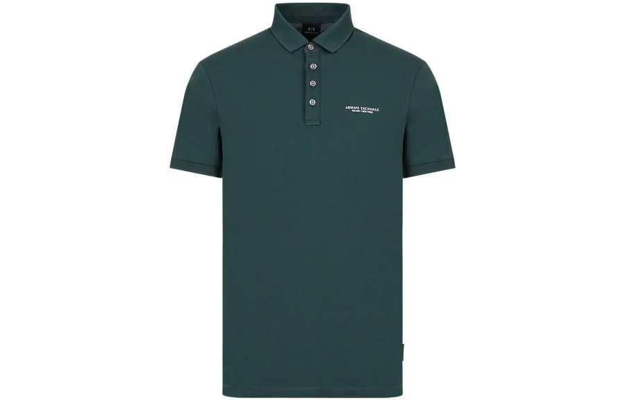 Armani Exchange logo-print jersey polo shirt