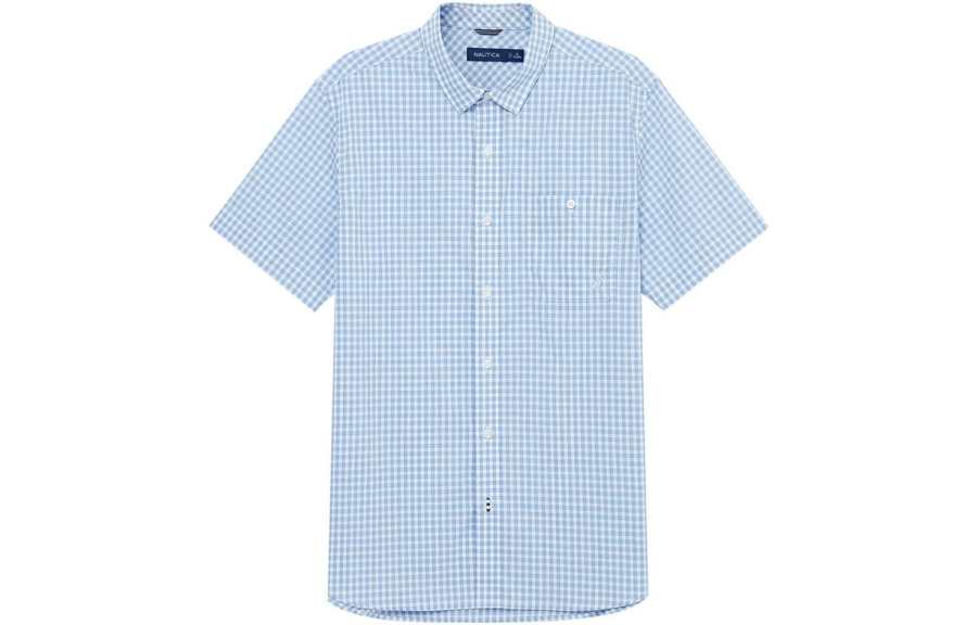 NAUTICA Shirts Men's Navy Blue Pointed Collar Moderate Other