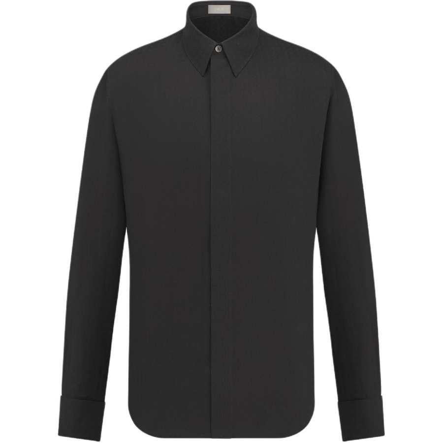 DIOR DIOR Shirts Men's Black Pointed Collar Moderate Other