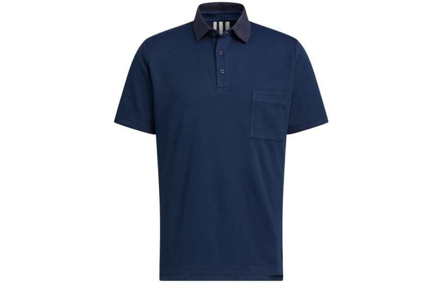 Adidas Adidas Polo Shirts Men's Marine Blue Polo Collar Moderate Straight Fit