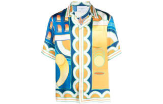 CASABLANCA Cuban Collar Short Sleeve Shirt