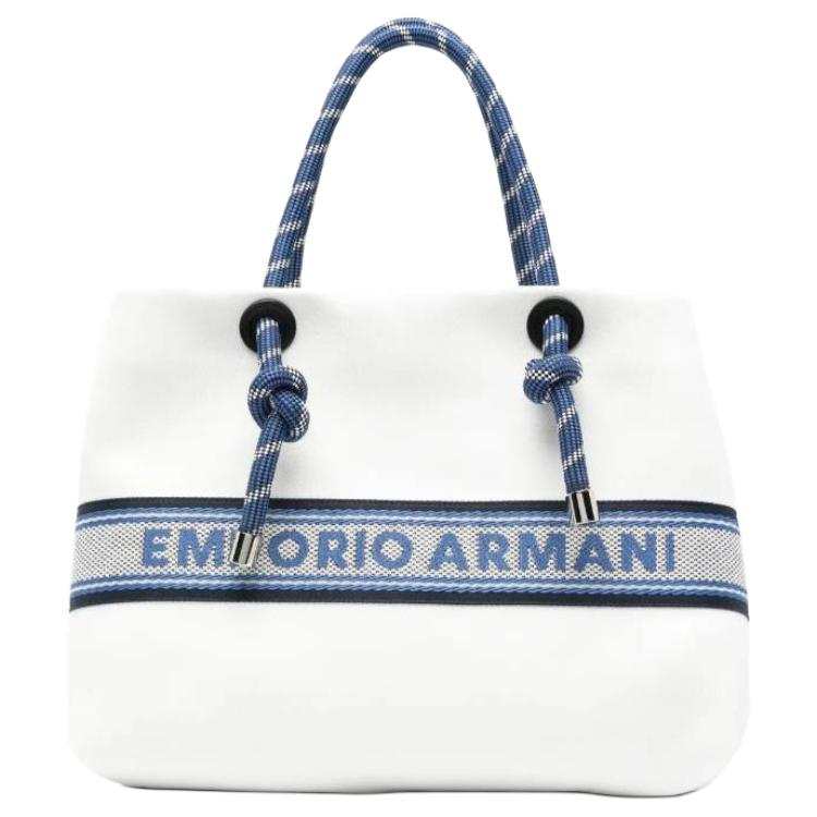 EMPORIO ARMANI MyEA Canvas Handbag Medium Women's White