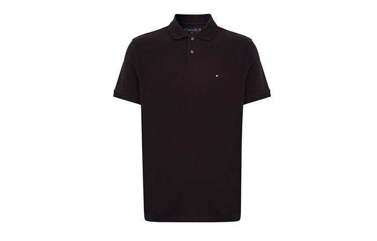 Tommy Hilfiger Polo Shirts Men's Black Polo Collar Moderate Other