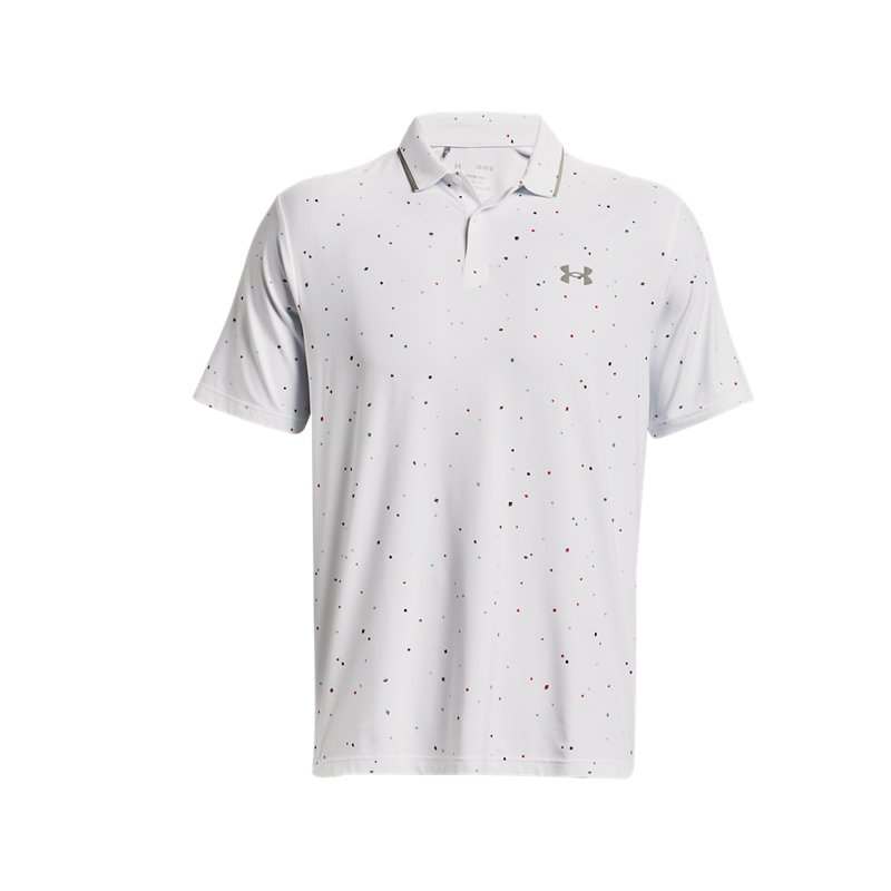 Under Armour Iso Chill Polo Shirts Men's White Polo Collar Moderate Straight Fit