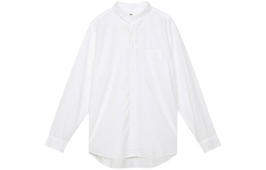 UNIQLO Shirts Unisex White Pointed Collar Moderate Shirt