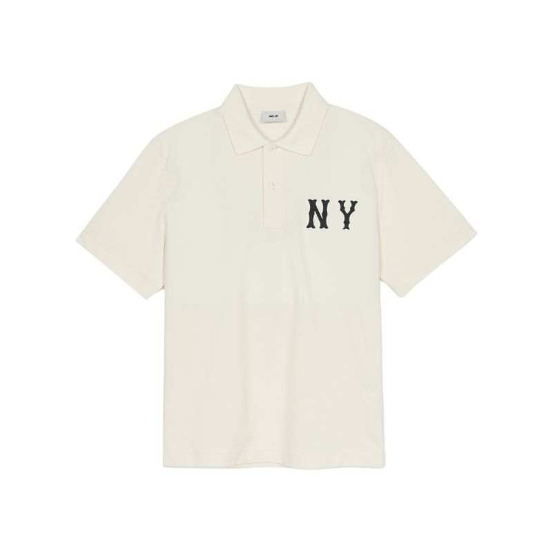 MLB New York Yankees Overfit Coopers Logo Polo Shirt Unisex Cream