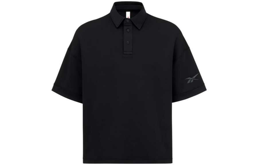 Reebok Polo Shirts Unisex Black Moderate Straight Fit