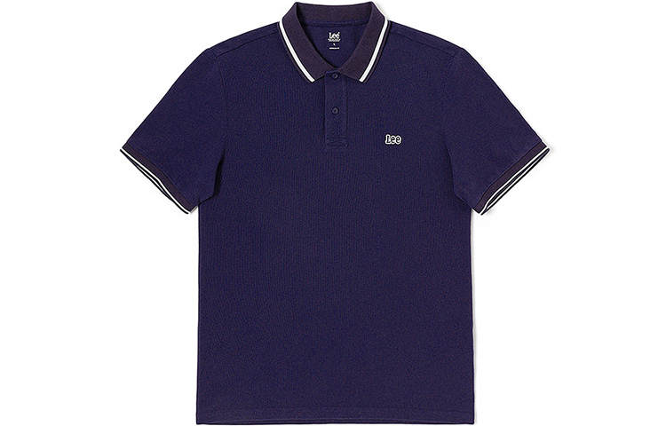 Lee Polo Shirts Men's Navy Blue Polo Collar Moderate Straight Fit